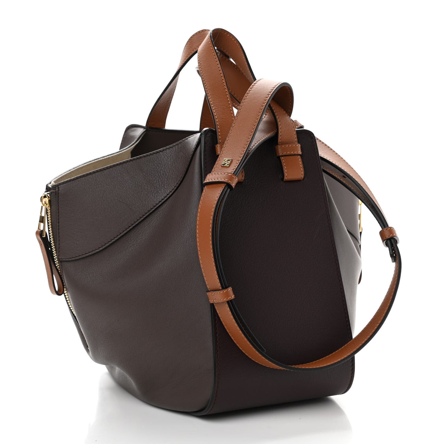 Calfskin Small Hammock Shoulder Bag Oxblood Tan
