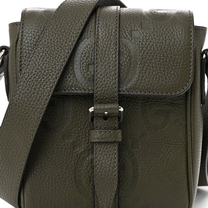 Gucci Piuma Calfskin Jumbo GG Embossed Small Messenger Bag Dark Green 8 of 11