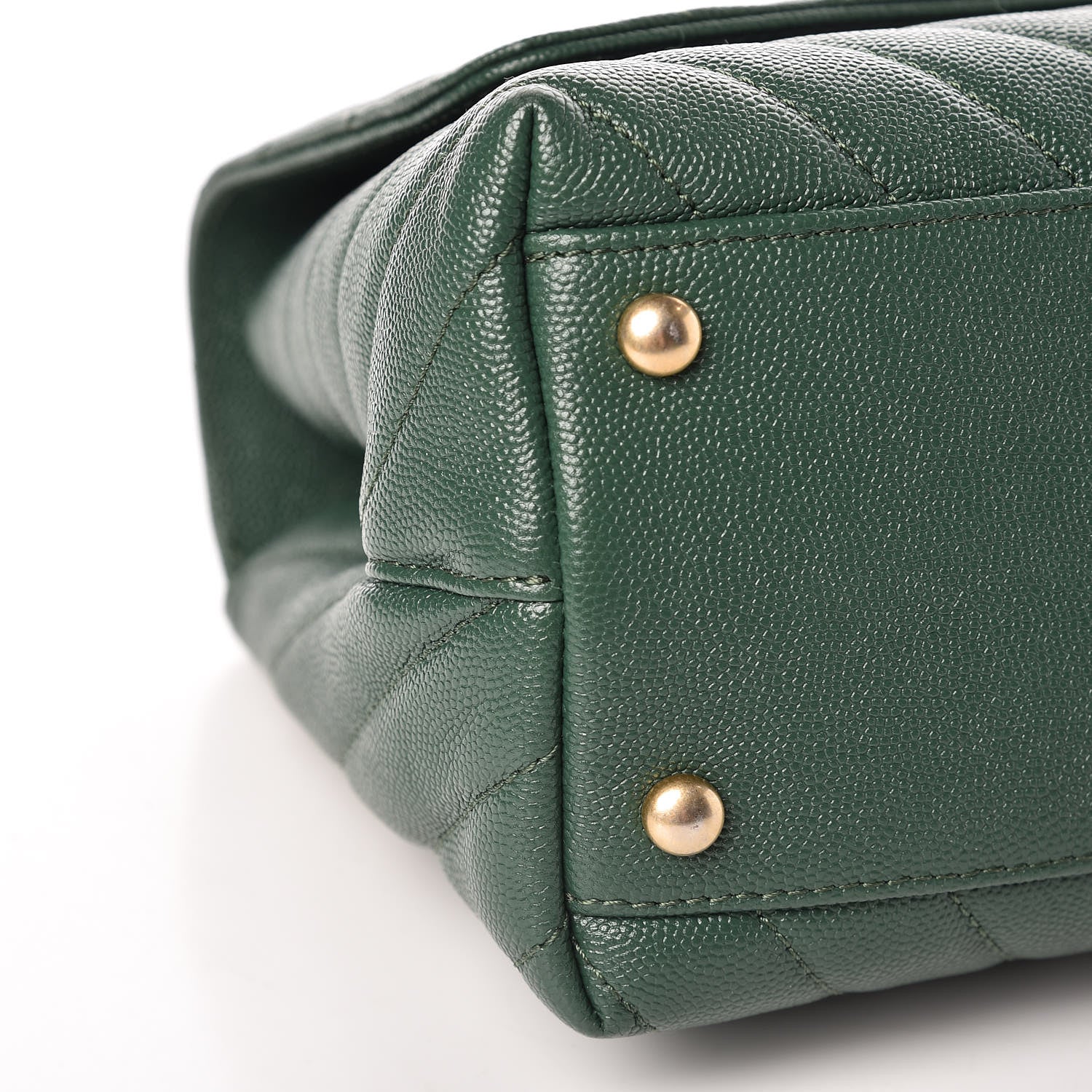 Chanel Caviar Chevron Chevron Quilted Small Coco Handle Flap Green 9 of 10