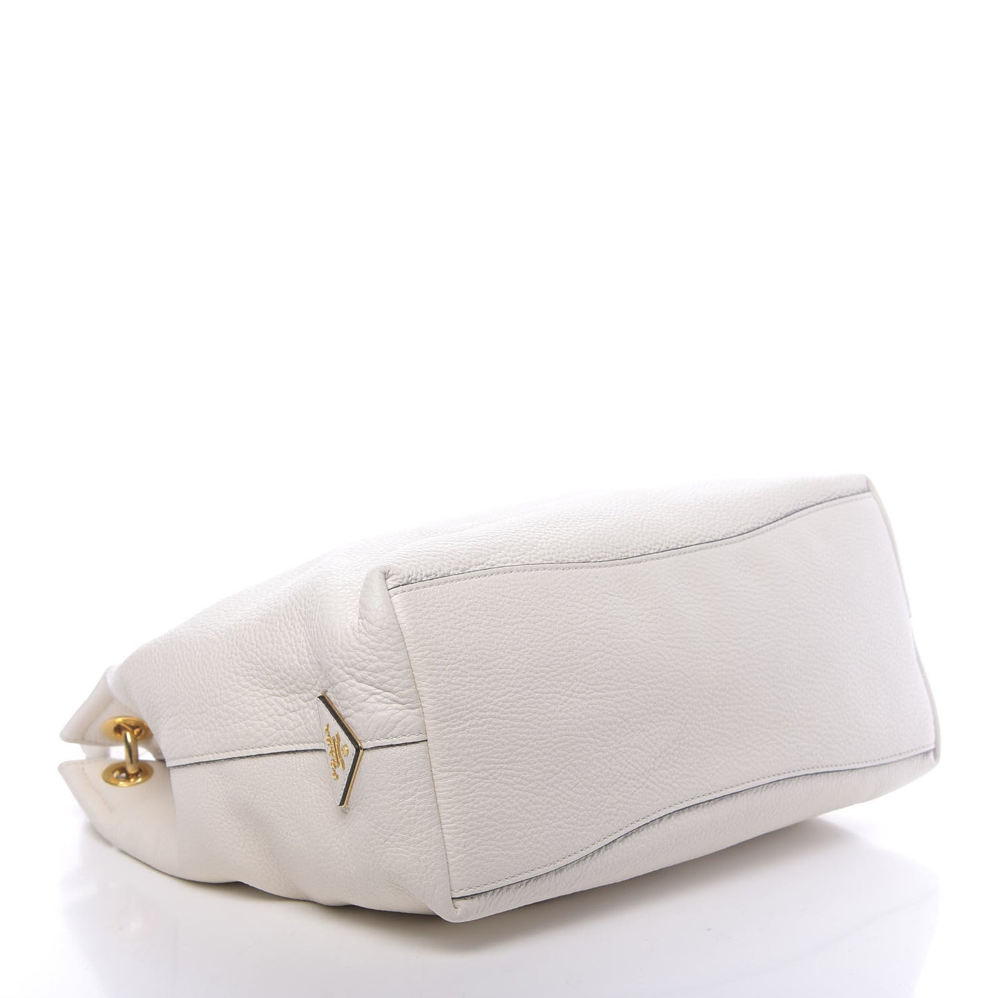 Vitello Phenix Embossed Logo Hobo White