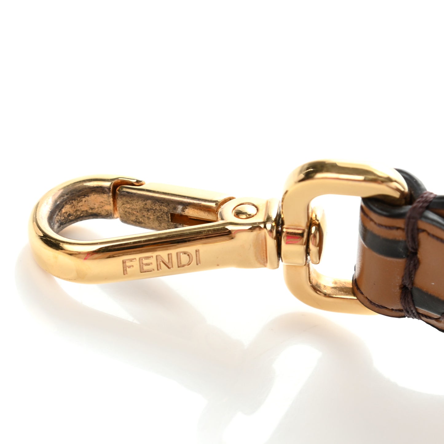 Calfskin FF 1974 Embossed Mini Strap You Tobacco Black