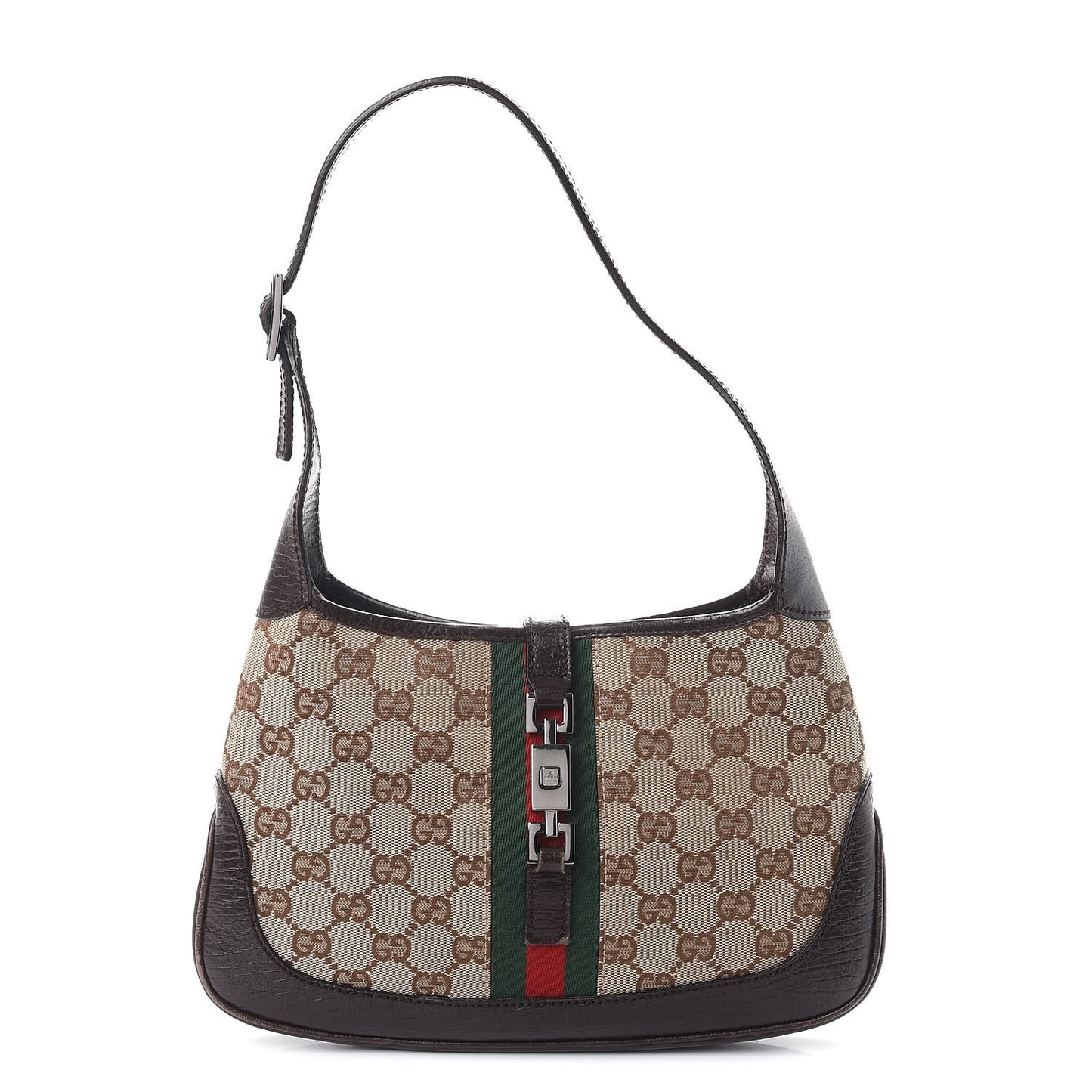 Monogram Web Small Jackie O Hobo Dark Brown