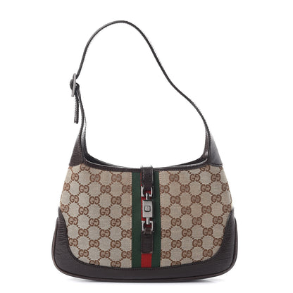 Gucci Monogram Web Small Jackie O Hobo Dark Brown 1 of 10