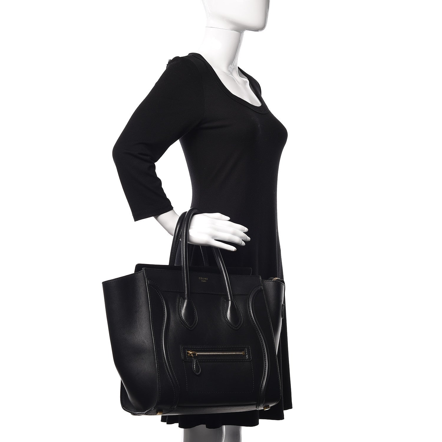Celine Smooth Calfskin Mini Luggage Black 2 of 16