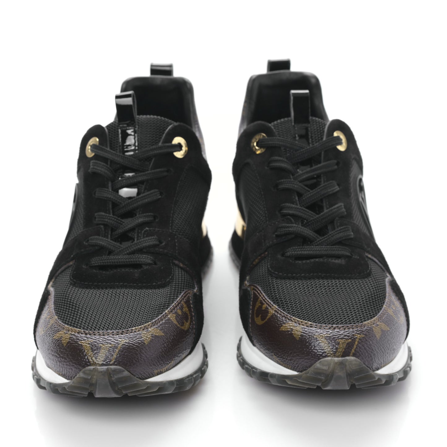 Suede Monogram Run Away Sneakers 39 Black