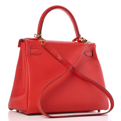 Hermes Togo Kelly Retourne 28 Rouge De Coeur 3 of 41