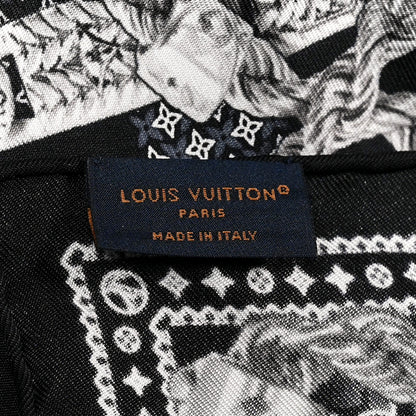 Louis Vuitton Silk Monogram Tie Up Bandana Black 3 of 3