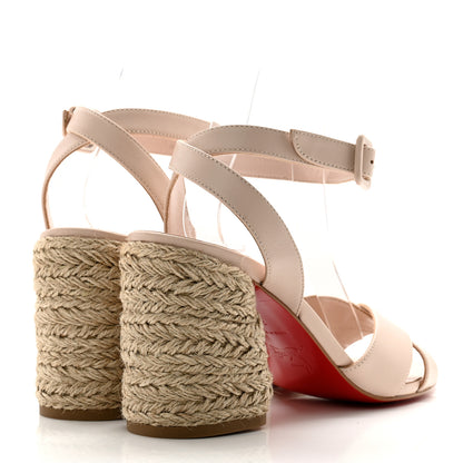 Christian Louboutin Goatskin Super Mariza 85 Espadrille Sandals 38 Leche Natural 4 of 10
