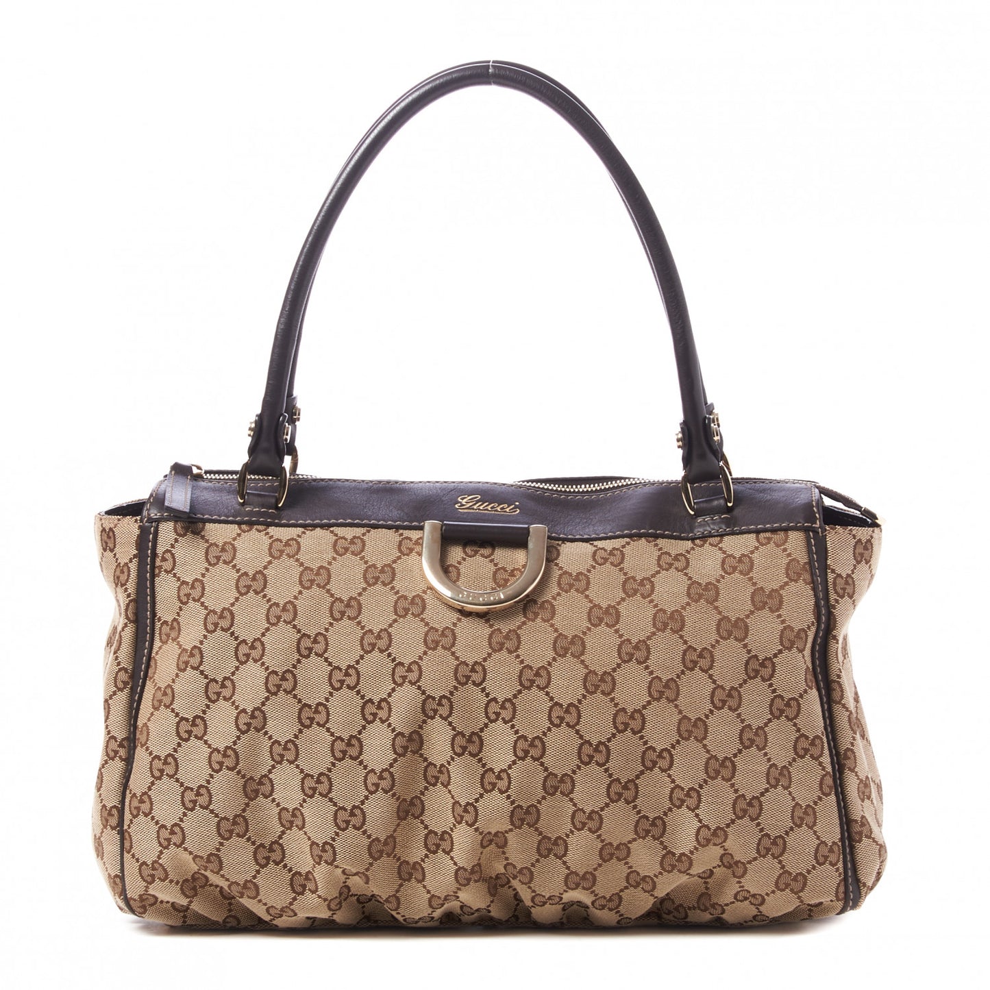 Monogram D Gold Tote Dark Brown