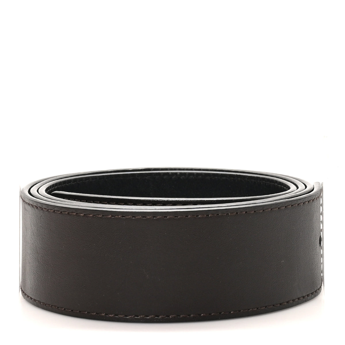 Calfskin 40mm LV Initiales Reversible Belt 100 40 Black Dark Brown