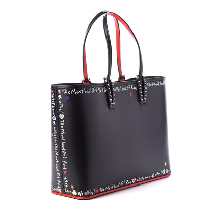 Christian Louboutin Calfskin Beautiful Red East West Cabata Tote Black Multicolor 2 of 12