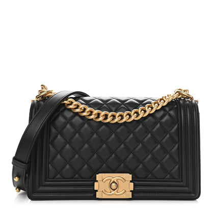 Chanel Lambskin Quilted Medium Boy Flap Black 1 of 10