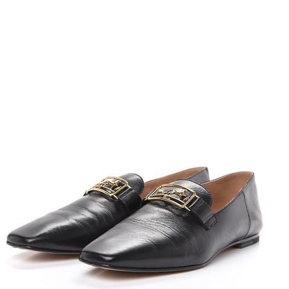 Hermes Supple Goatskin Womens Time Loafers 37 Black 4 of 10