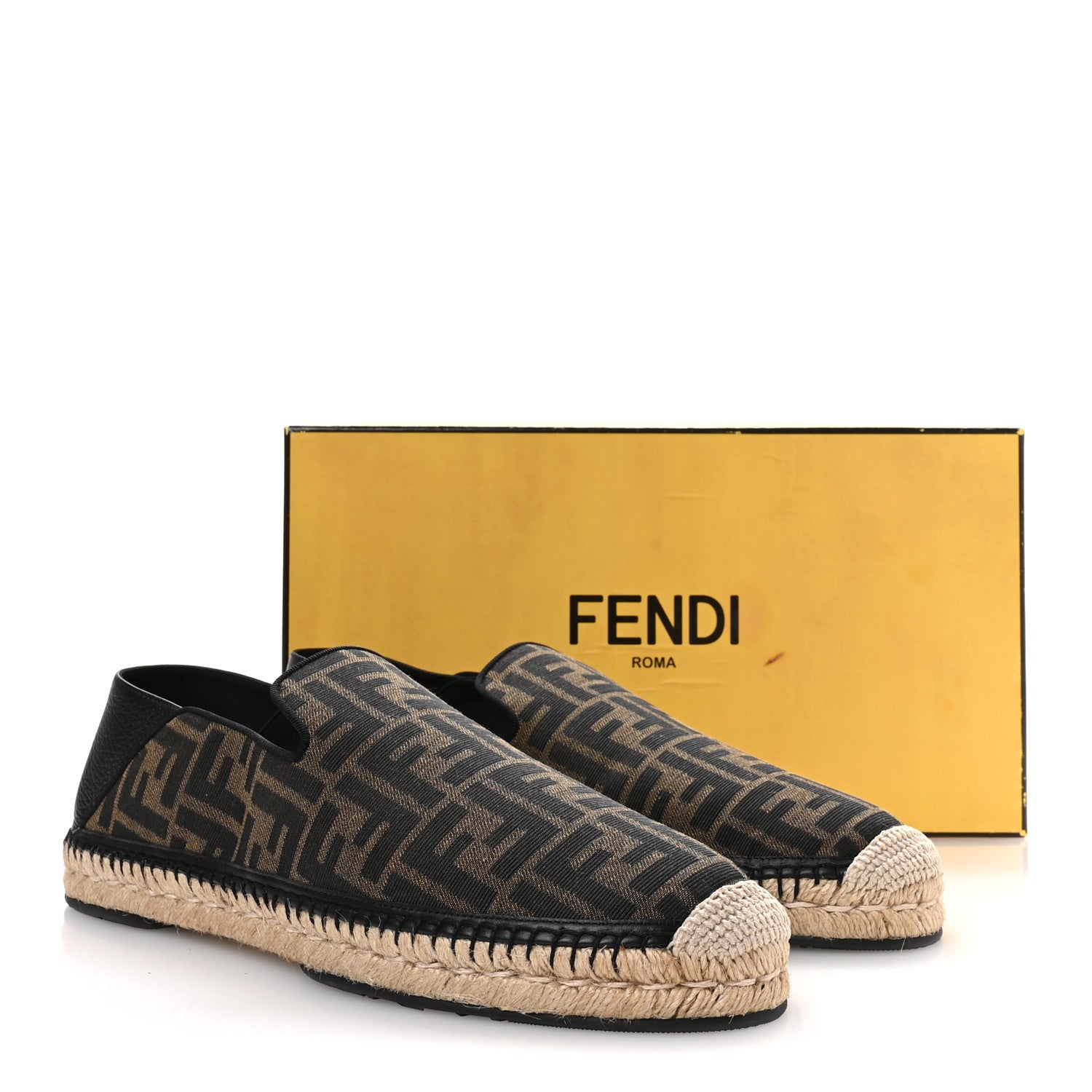 Fendi Zucca FF Mens Espadrilles 10 Maya Black 1781741 – FASHIONPHILE