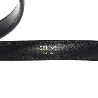 Celine Taurillon Calfskin Teen Elegant 13mm Triomphe Belt 75 30 Black 3 of 6