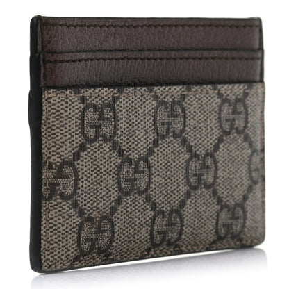 Gucci GG Supreme Monogram Textured Dollar Calfskin Ophidia Card Holder Beige Ebony New Acero 3 of 6