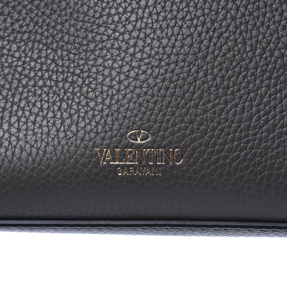 Valentino Garavani Pebbled Calfskin Medium Rockstud Flip Lock Crossbody Bag Graphite 8 of 9