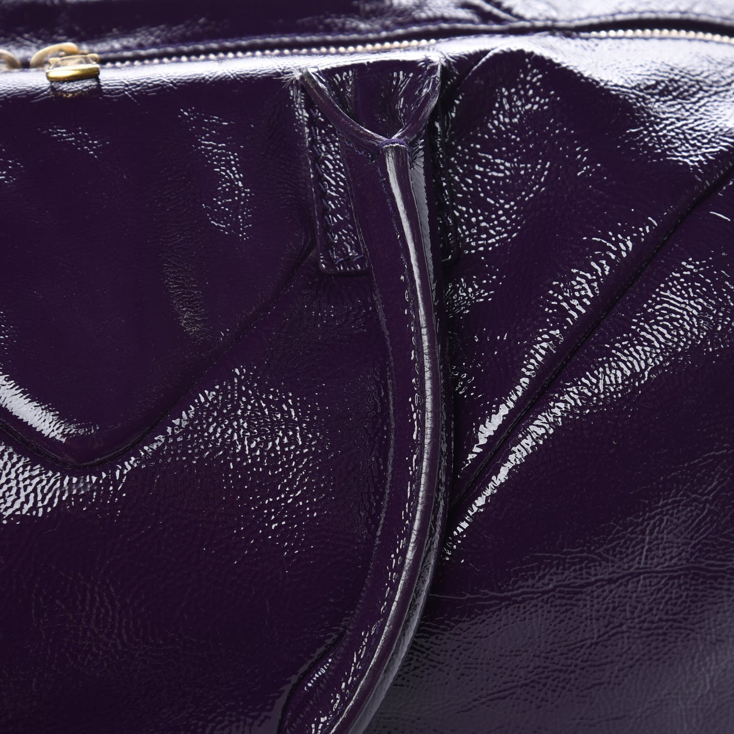 Textured Patent Medium Easy Sac Purple