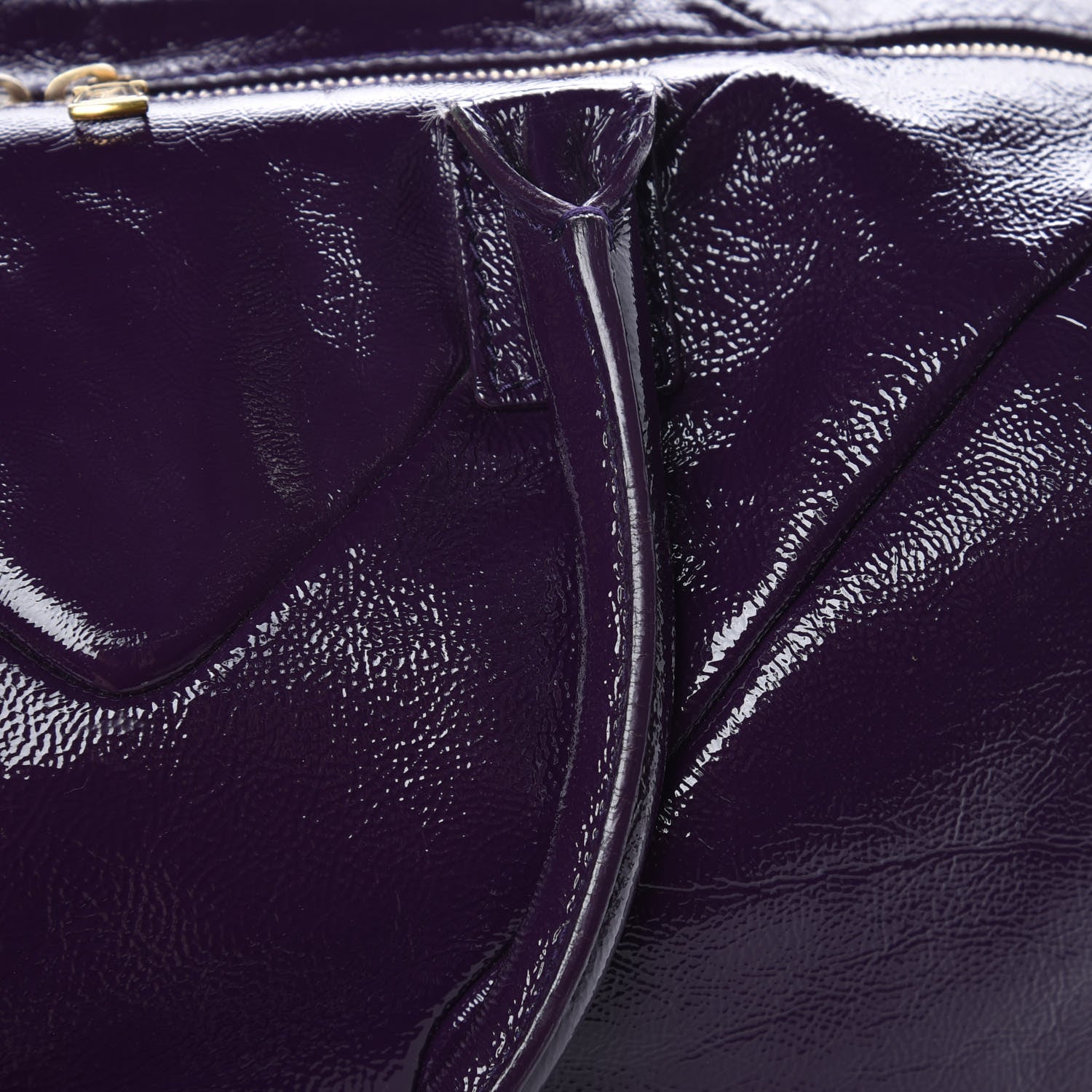 Saint Laurent Textured Patent Medium Easy Sac Purple 13 of 14
