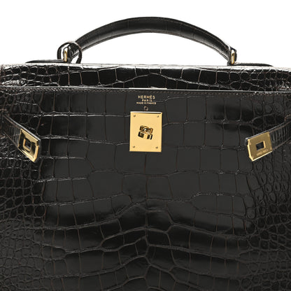 Hermes Shiny Alligator Kelly Sellier 32 Havane 6 of 10