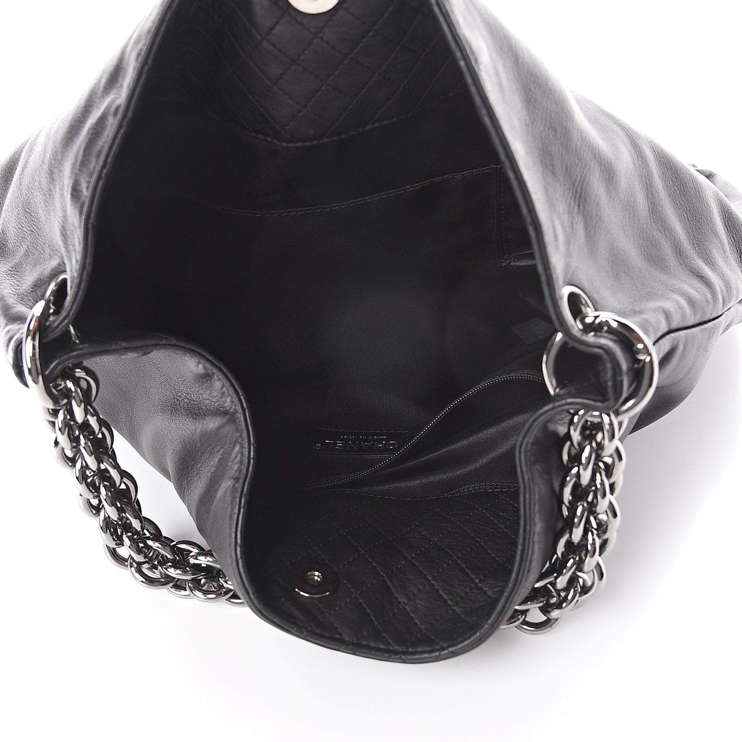 Lambskin Large Soft and Chain Hobo Black