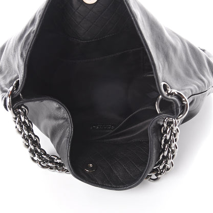Chanel Lambskin Large Soft and Chain Hobo Black 4 of 9