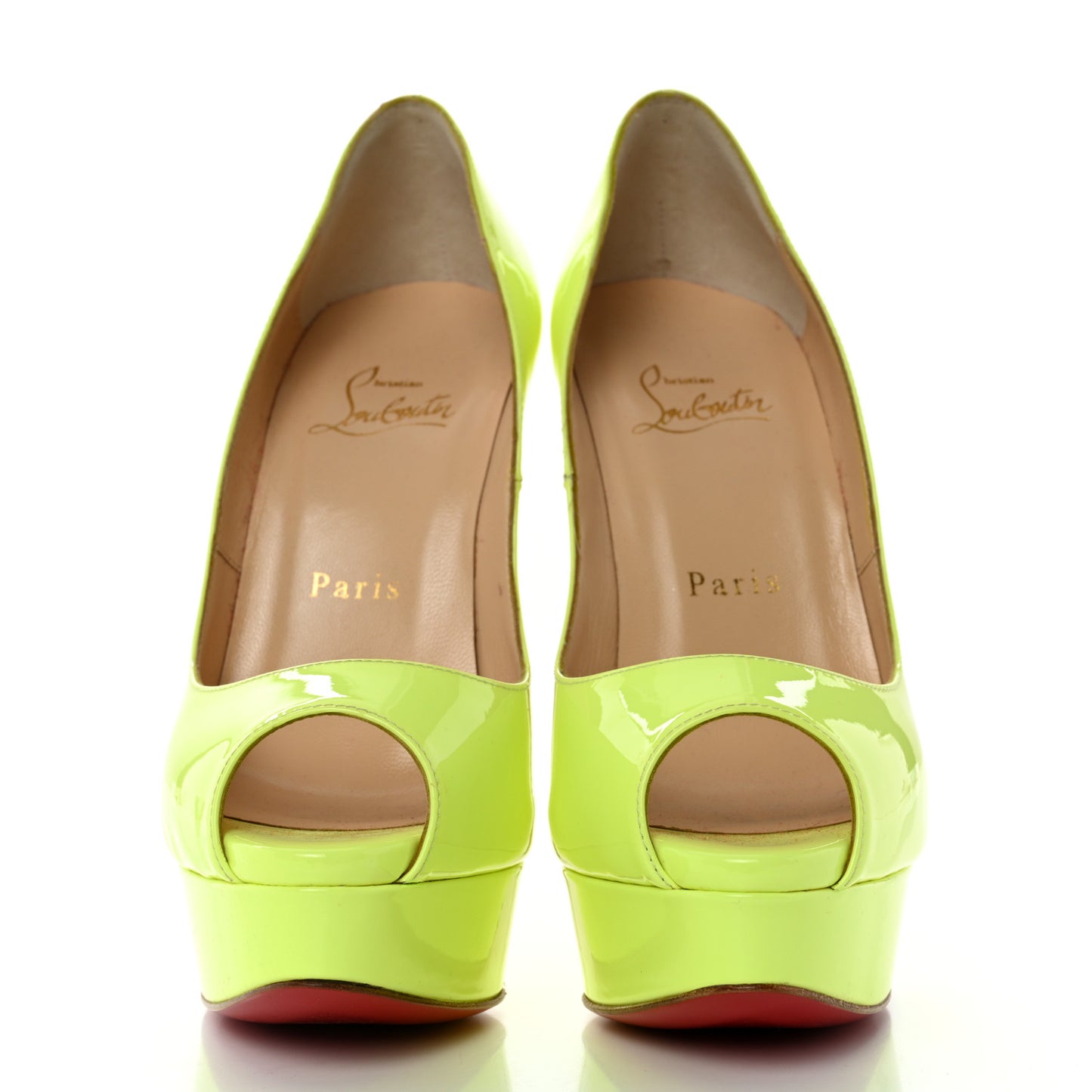 Patent Lady Peep 150 Pumps 36 Fluo Yellow
