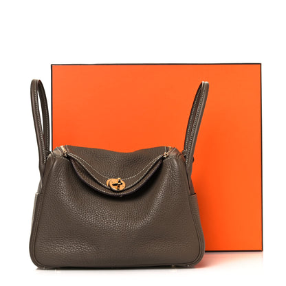 Hermes Taurillon Clemence Lindy 26 Etoupe 14 of 14