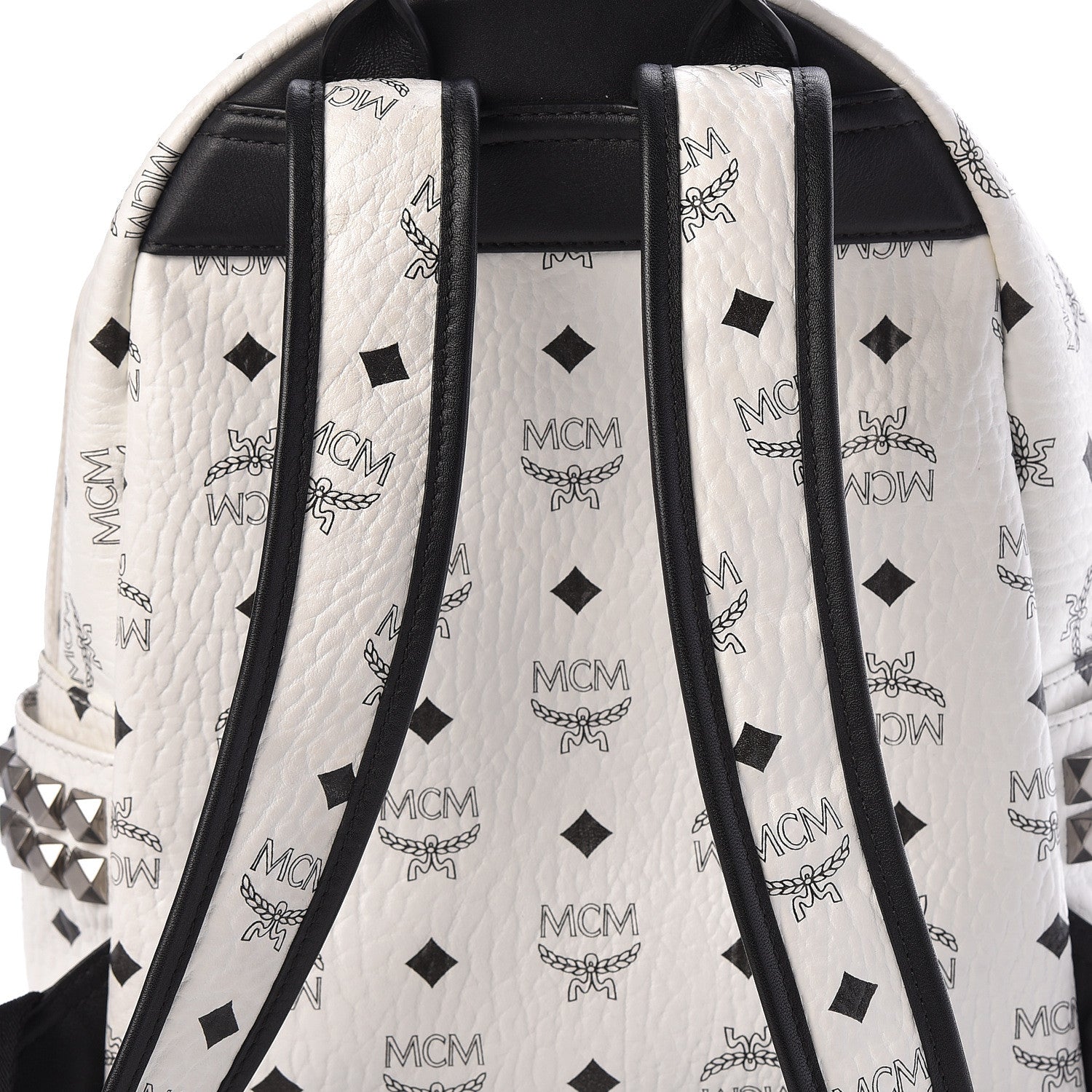 MCM Visetos Small Side Stud Stark Backpack White 12 of 14