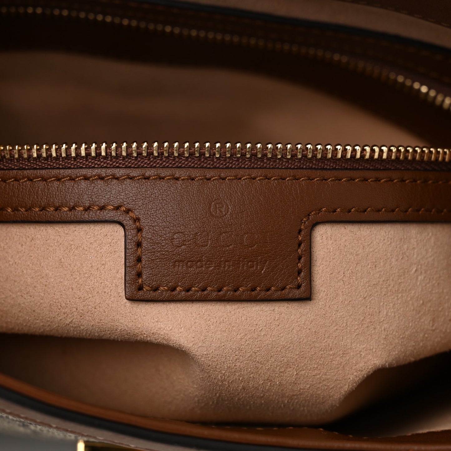 GG Supreme Monogram Medium Padlock Shoulder Bag Beige Ebony Brown Sugar