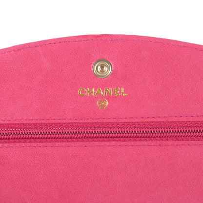Chanel Caviar Timeless CC Wallet on Chain WOC Dark Fuchsia 11 of 18