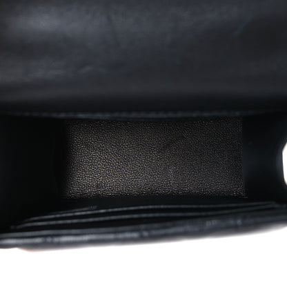 Chanel Lambskin Quilted Top Handle Flap Clutch With Chain Black 5 of 9