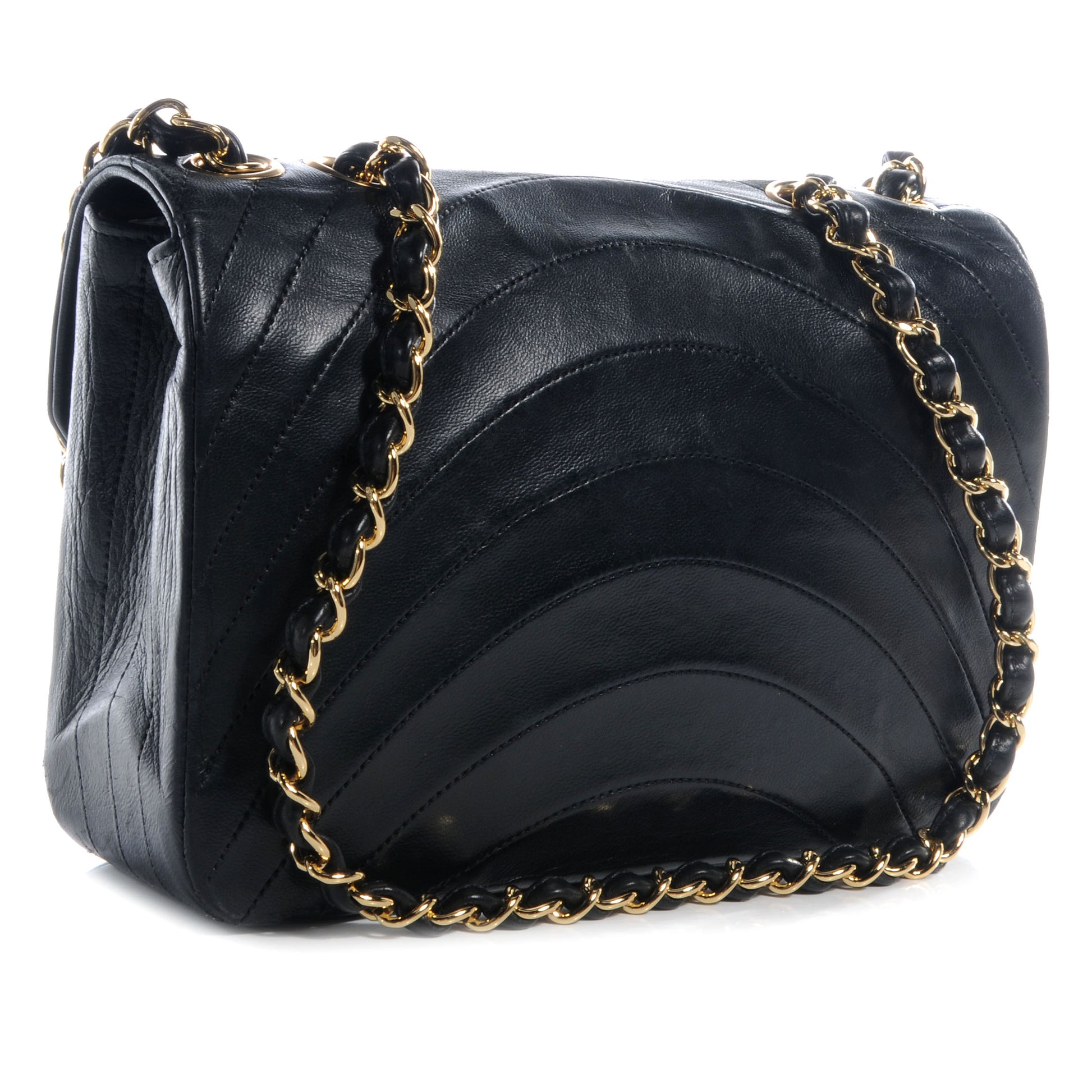 Chanel Lambskin Ribbon Stitched Flap Black 3 of 7