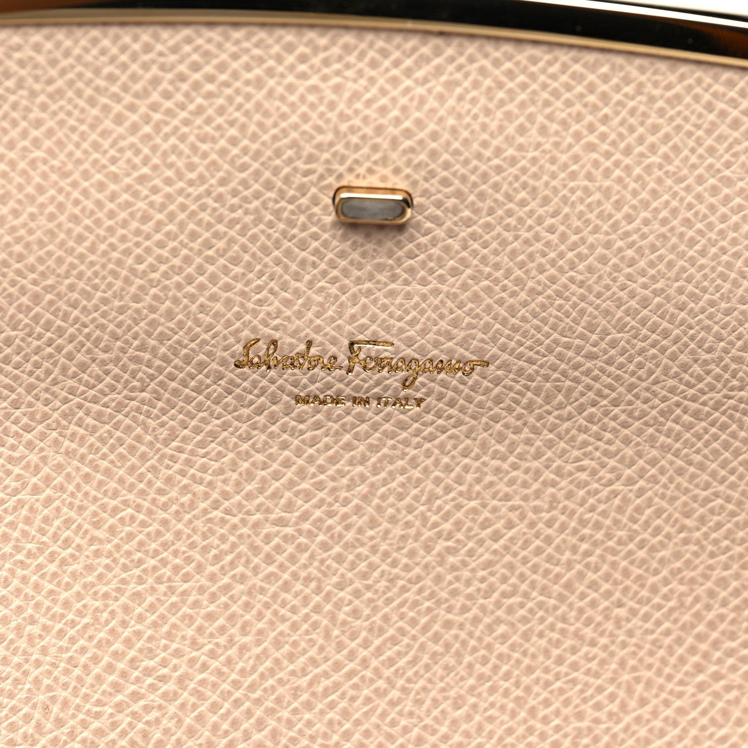 Salvatore Ferragamo Hammered Calfskin Gancini Icona Mini Bag Macadamia 7 of 8