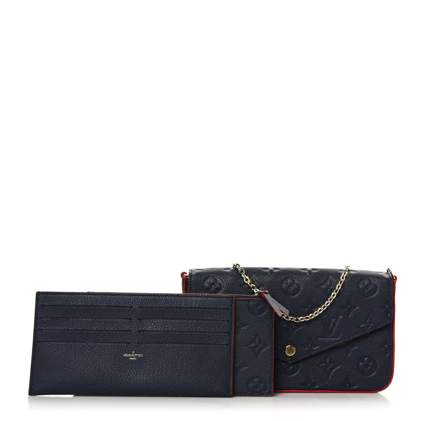Empreinte Pochette Felicie Chain Wallet Marine Rouge