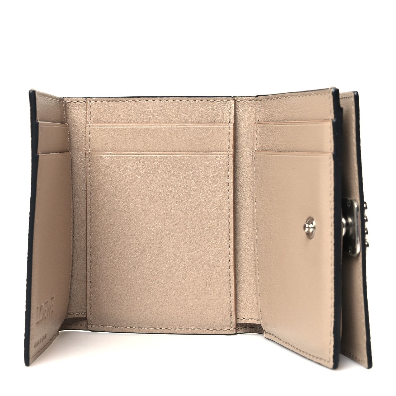 Loewe Pebble Grain Calfskin Anagram Small Vertical Wallet Sand 5 of 11