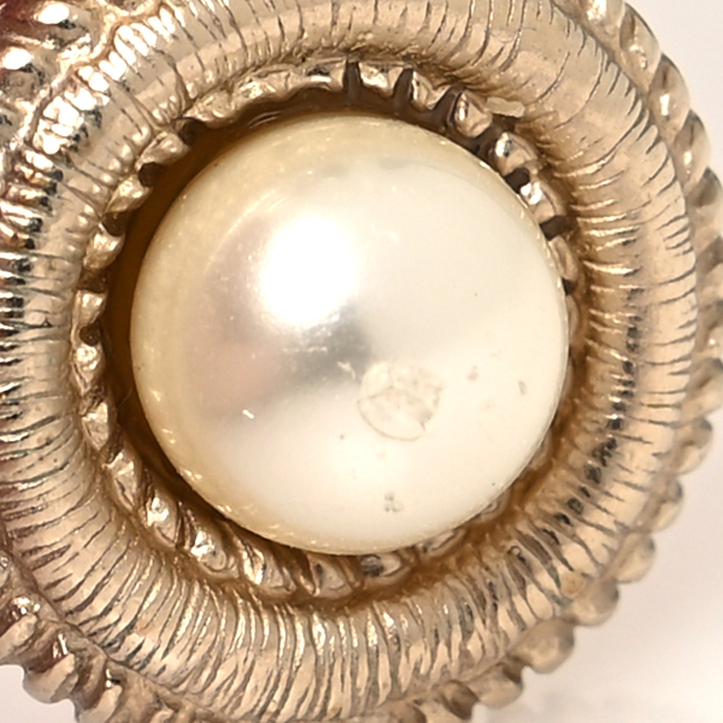 Pearl CC Dangle Earrings Gold