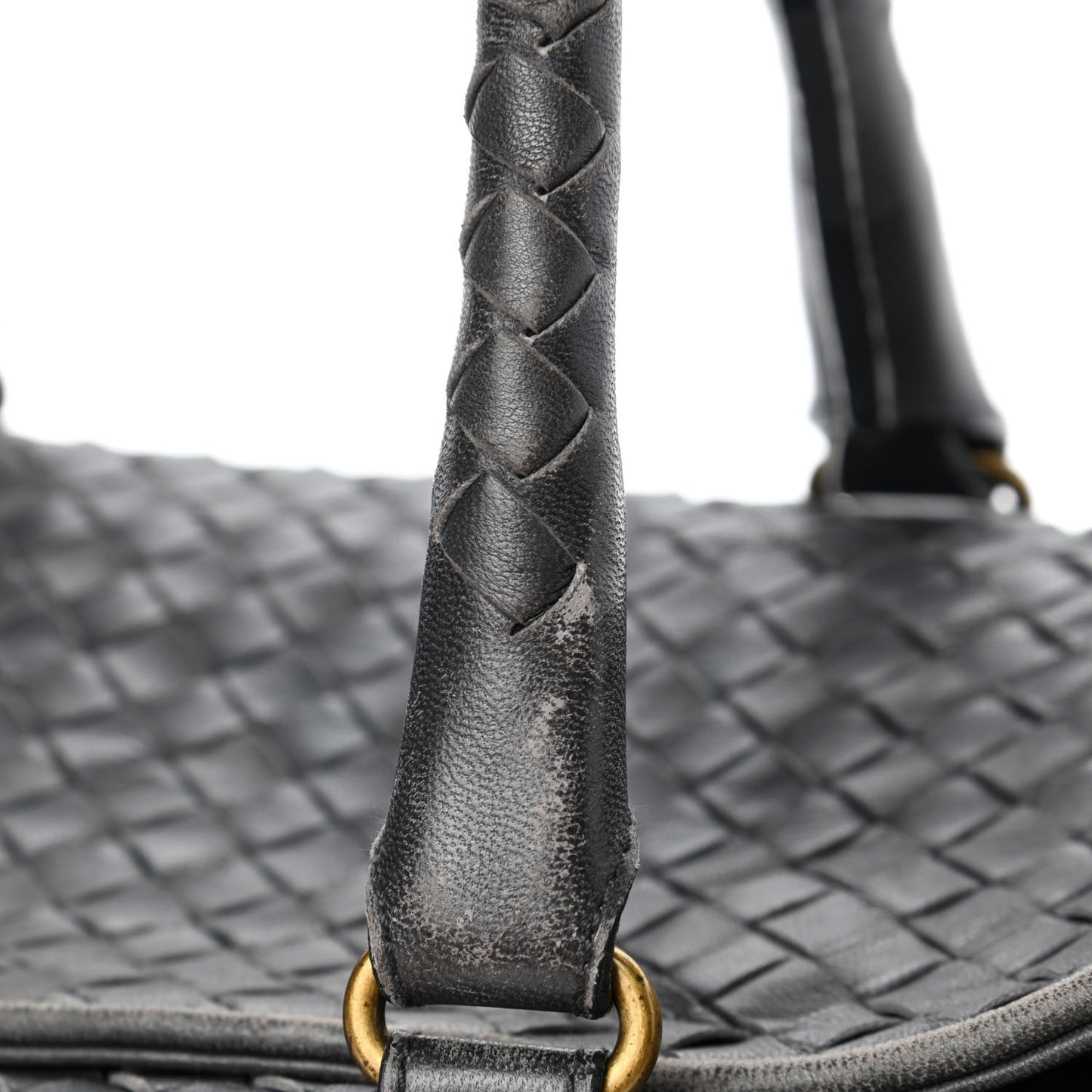 Nappa Intrecciato Convertible Duffel Ferro Gray