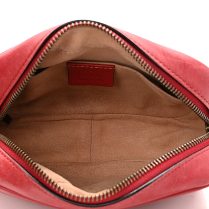 Gucci Calfskin Matelasse Mini GG Marmont Chain Shoulder Bag Hibiscus Red 5 of 12