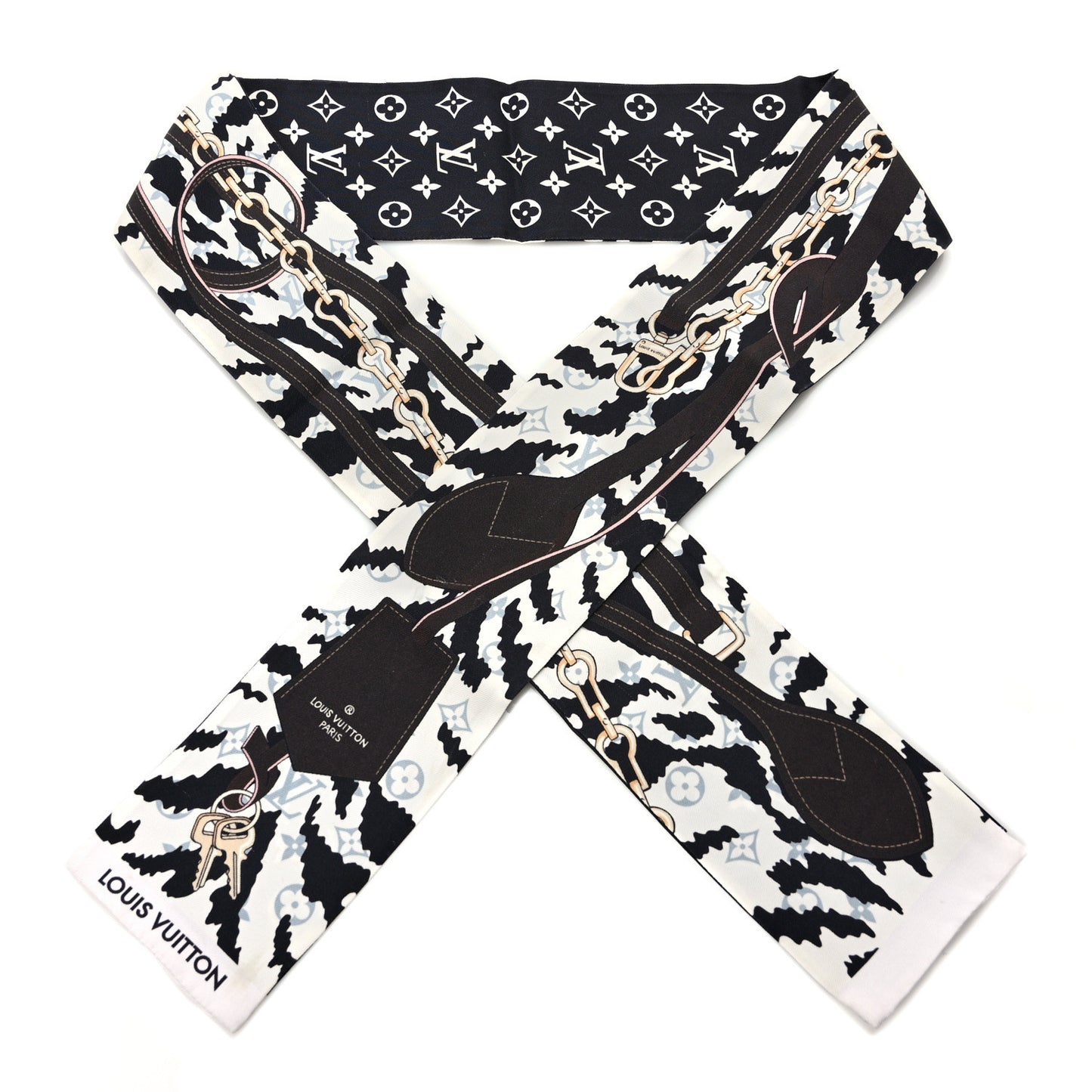 Silk Monogram Confidential Tigergram Cream