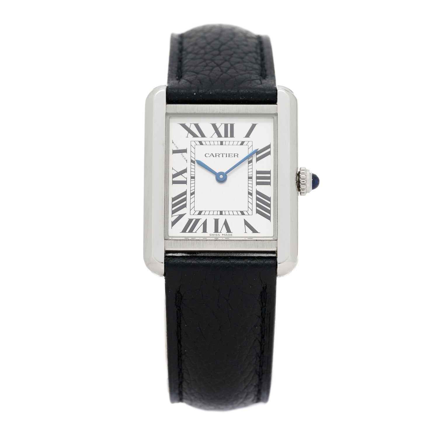 Cartier Stainless Steel Calfskin 24mm Tank Solo Quartz Watch 1 of 3