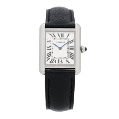 Cartier Stainless Steel Calfskin 24mm Tank Solo Quartz Watch 1 of 3