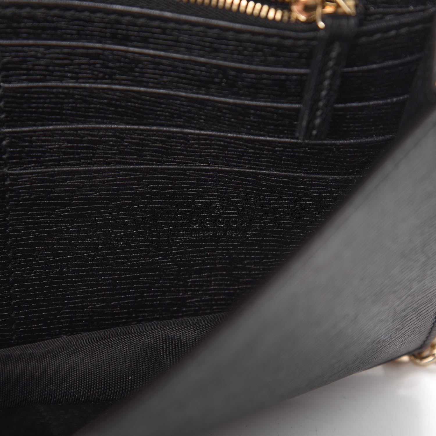Gucci Textured Calfskin Medium Betty Chain Wallet Black 8 of 10