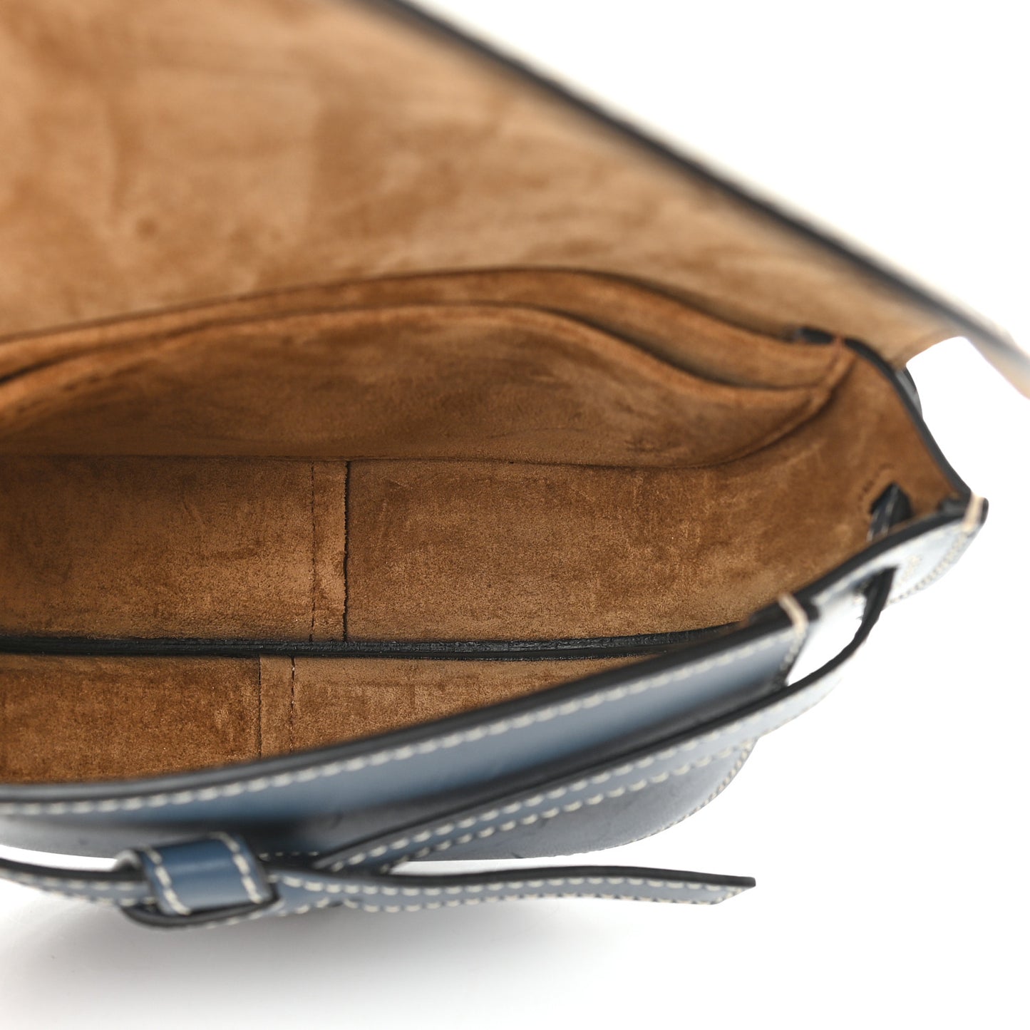 Calfskin Mini Gate Belt Bag Steel Blue