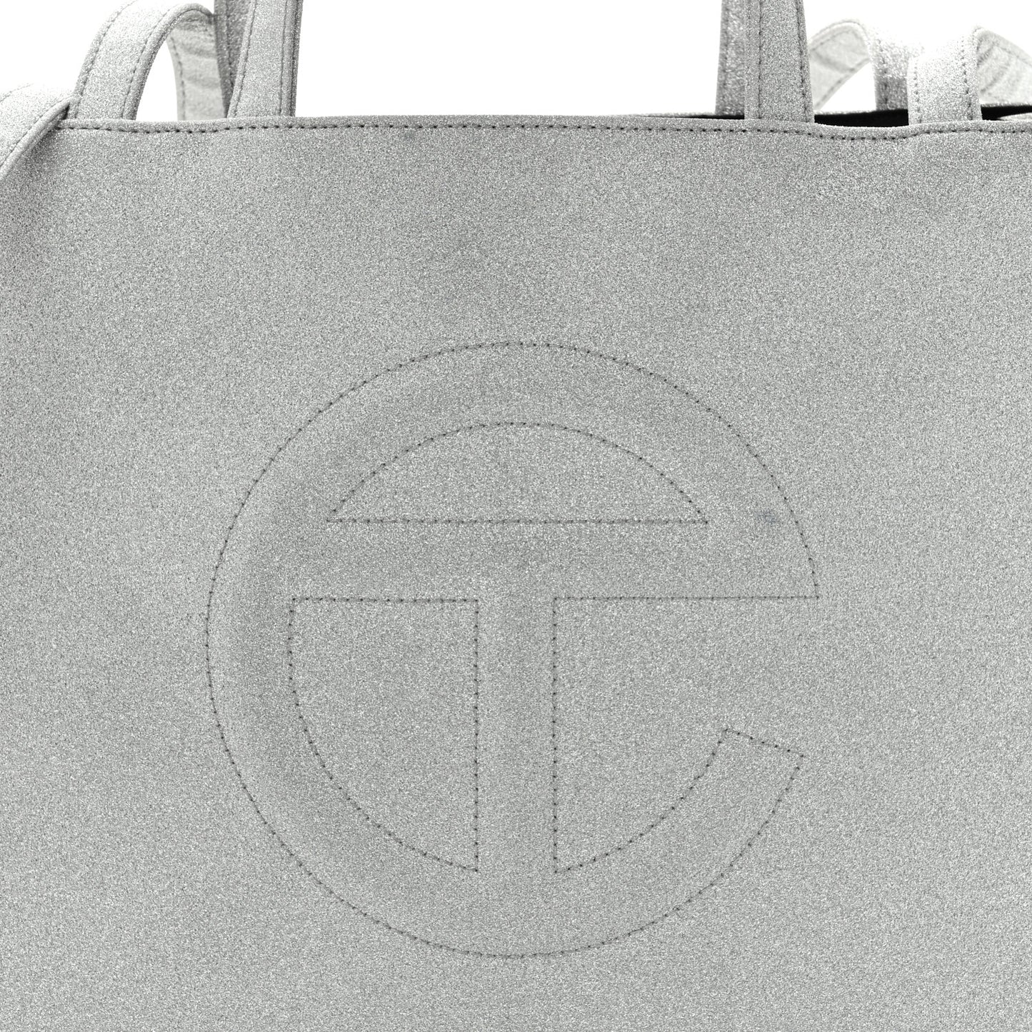 Glitter Microfiber Large Shopping Bag Silver