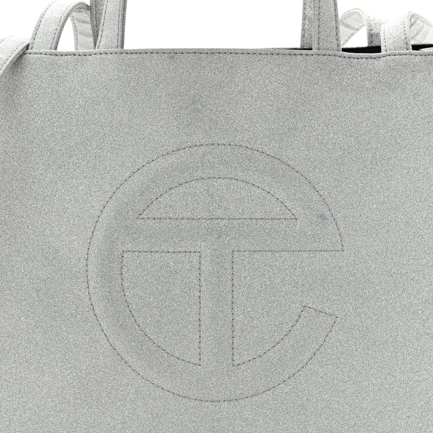 Telfar Glitter Microfiber Large Shopping Bag Silver 8 of 11