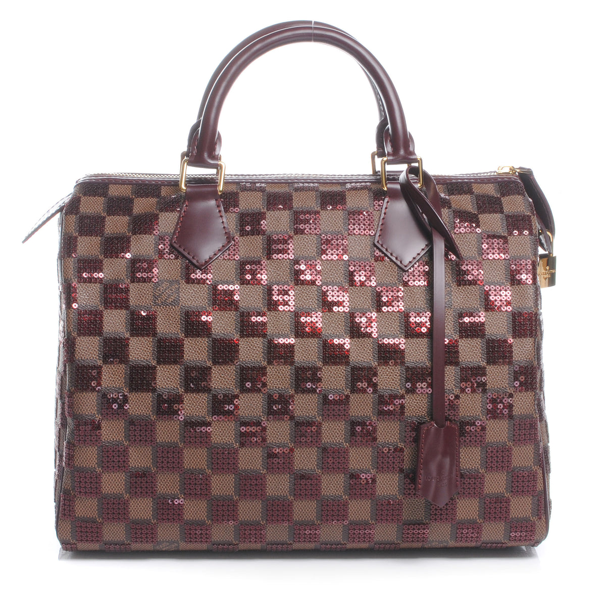 Damier Paillettes Speedy 30 Rouge
