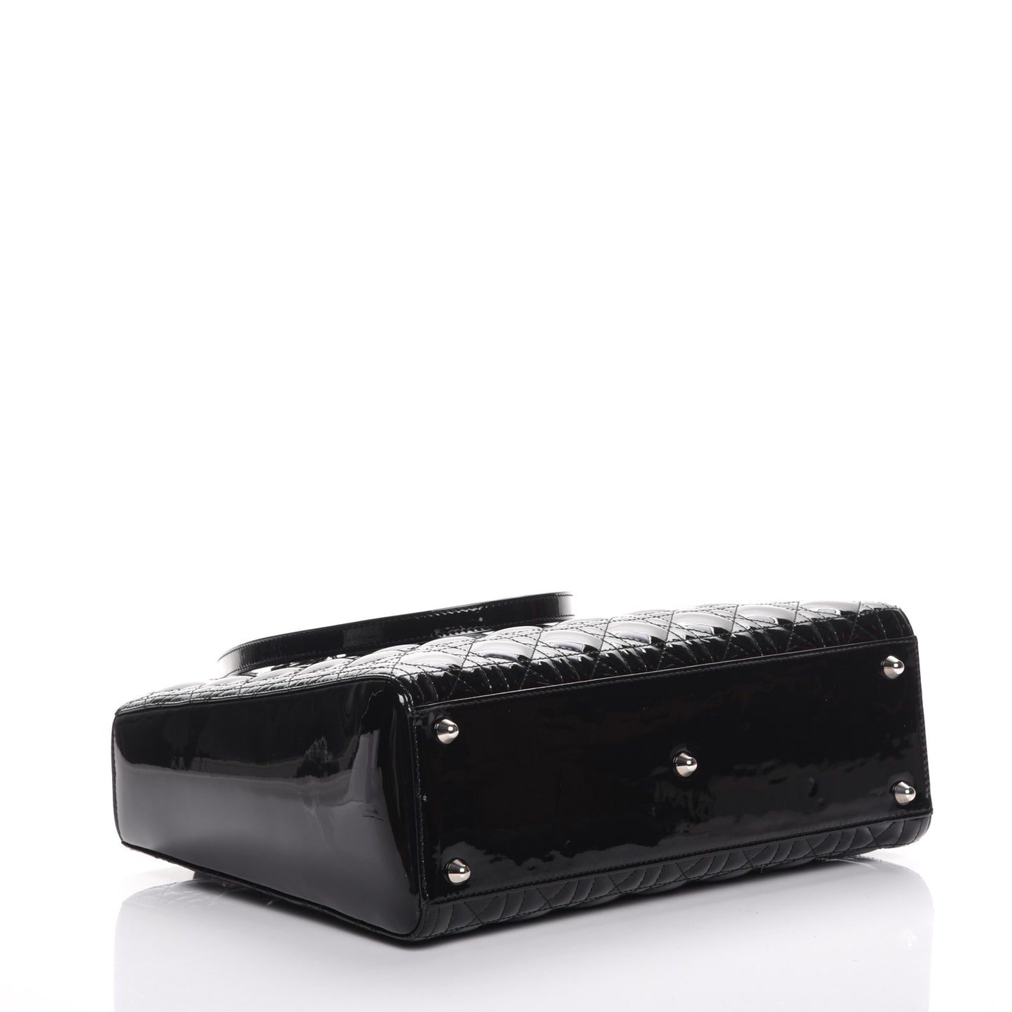 Patent Cannage Large Lady Dior Black