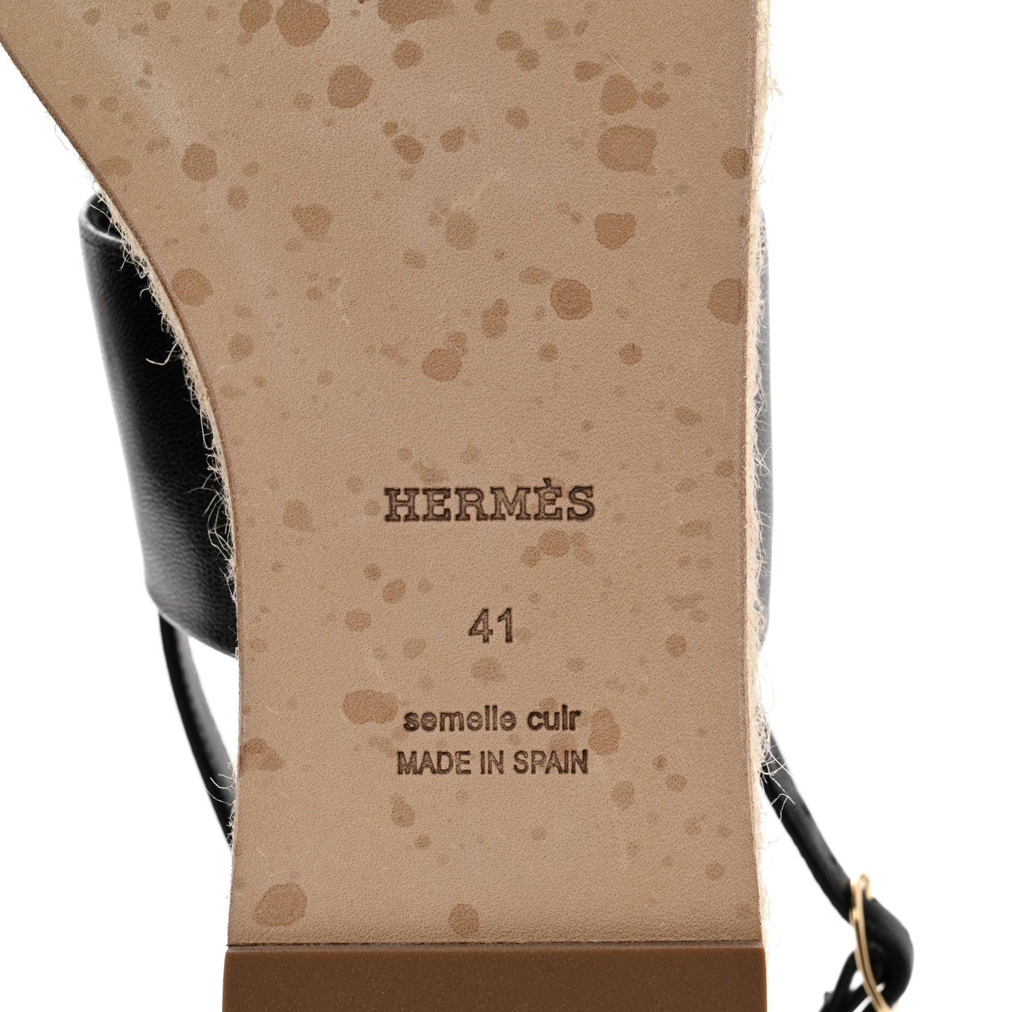 Goatskin Eloise Espadrille Sandals 41 Black