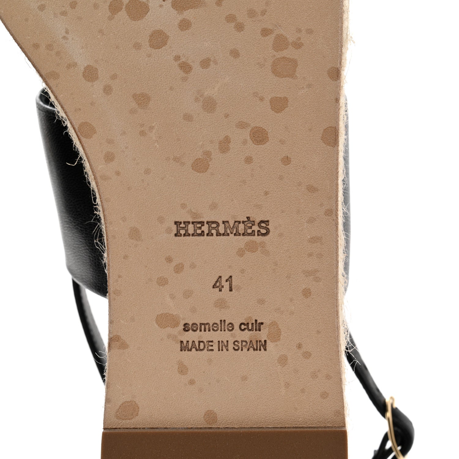 Hermes Goatskin Eloise Espadrille Sandals 41 Black 8 of 9